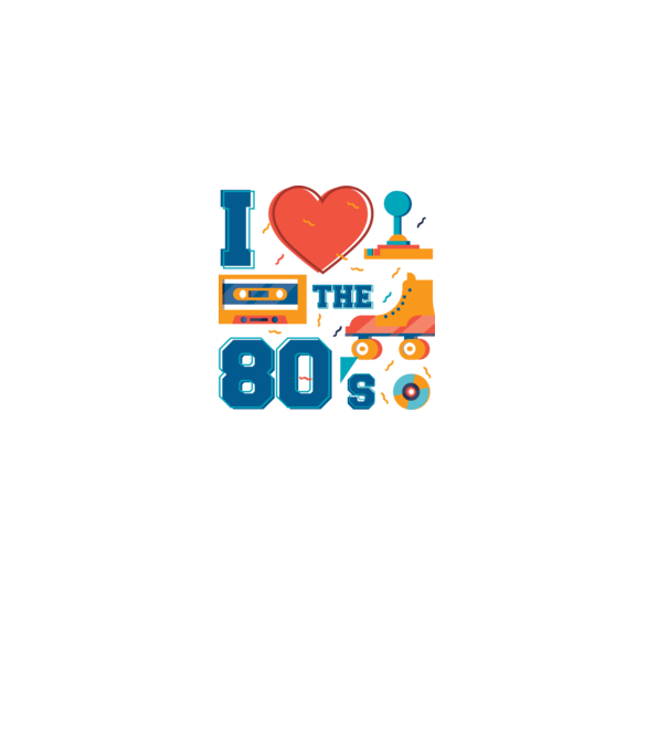 'I love the 80s - Iubesc anii ''80' model alb pe tricou