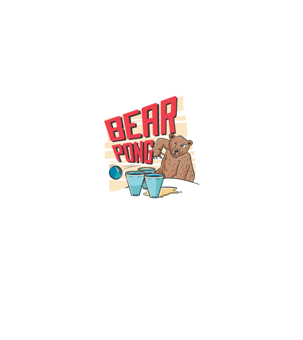 Bear Pong model negru pe tricou