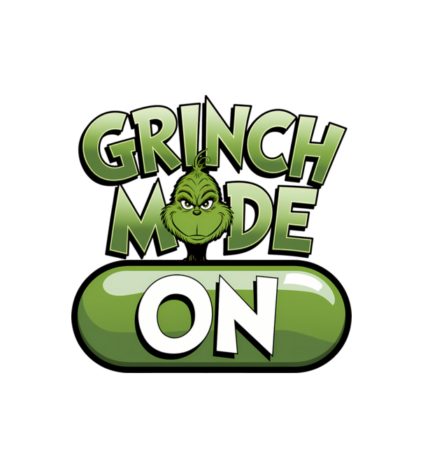 Grinch mode ON model alb pe tricou