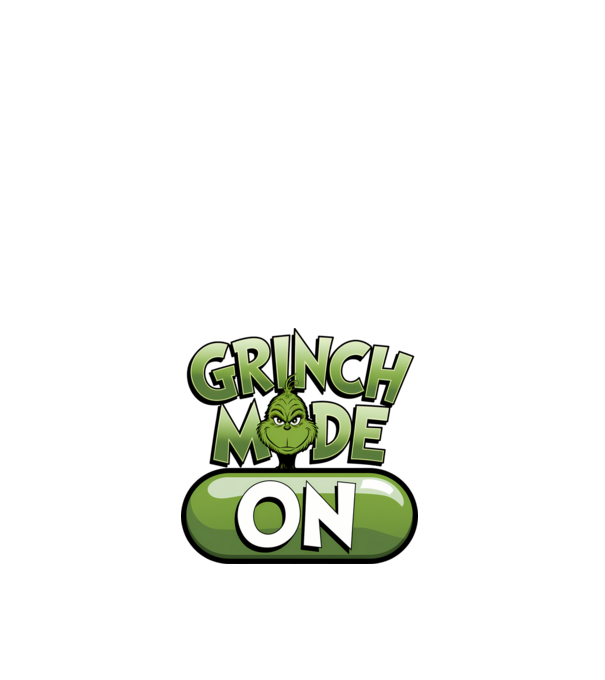 Grinch mode ON model alb pe tricou