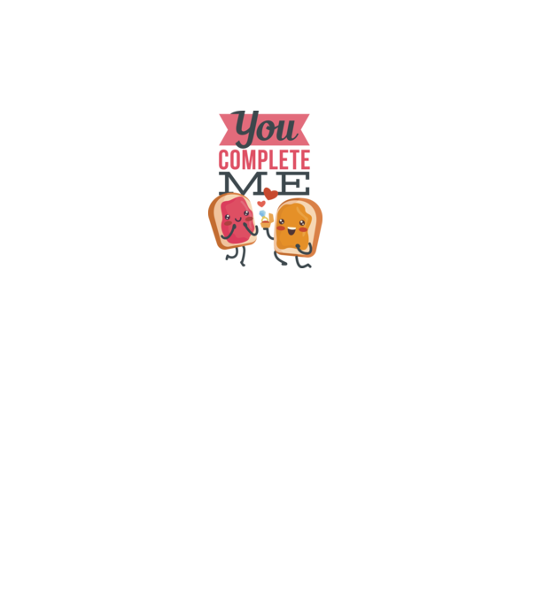 'You Complete Me Tricou drăguț pentru Valentine''s Day' model alb pe tricou