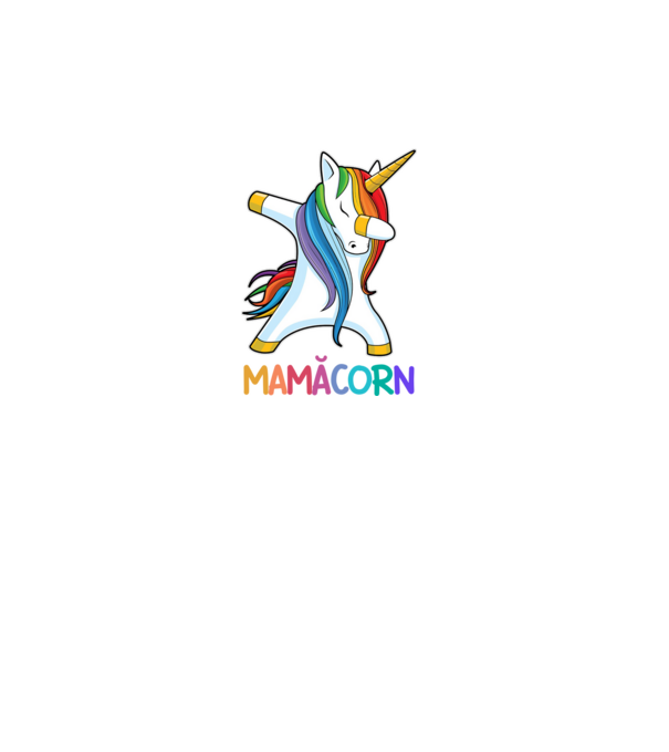 mamăcorn model alb pe tricou