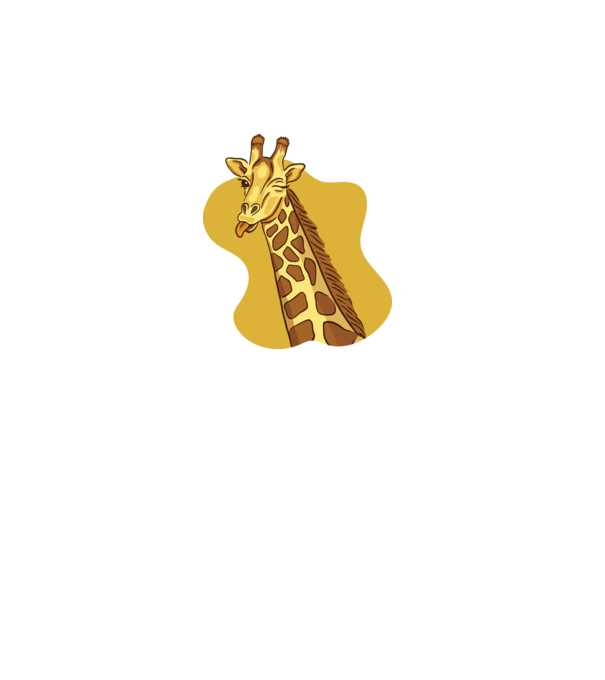 Girafă amuzantă model alb pe tricou