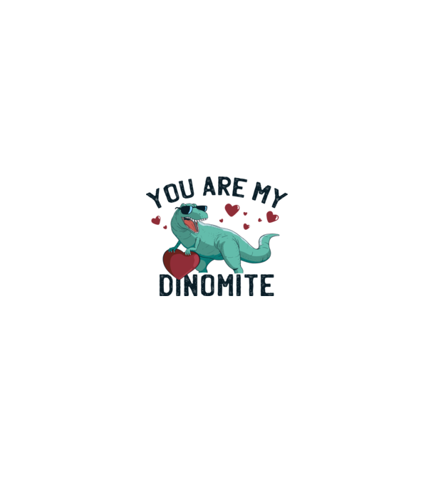 You are my Dinomite tricou cu dinozaur și inimă model alb/roșu pe tricou