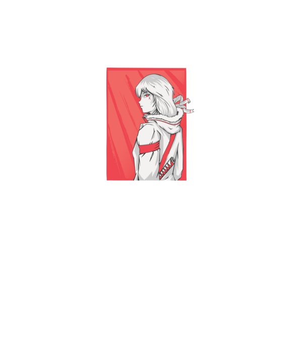 Anime fată Războinic model turcoaz pe tricou