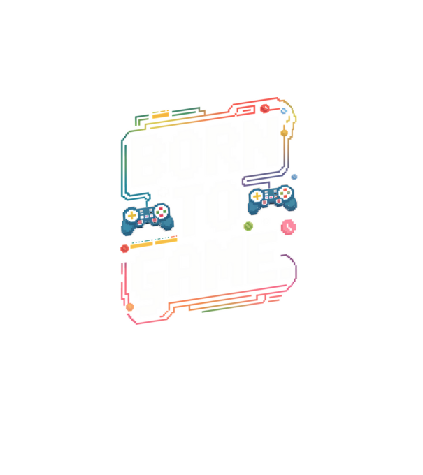 Born to Game Pixel Negru model turcoaz pe tricou