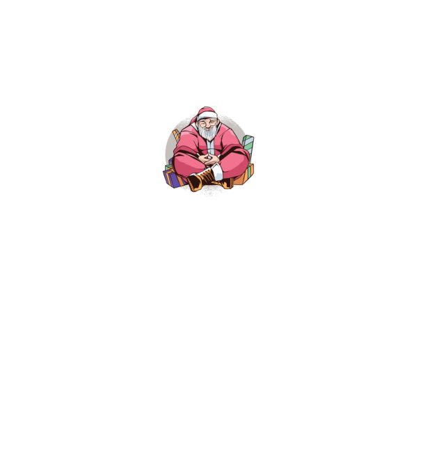 Santa Meditație model negru pe tricou