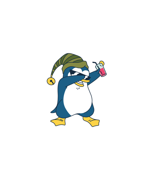 Pinguin DAB model negru pe tricou