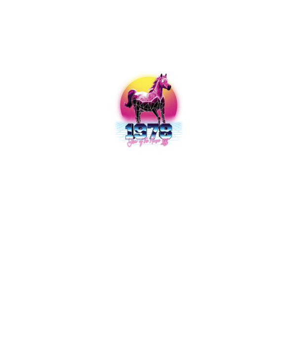 1978 Year of the Horse model negru pe tricou
