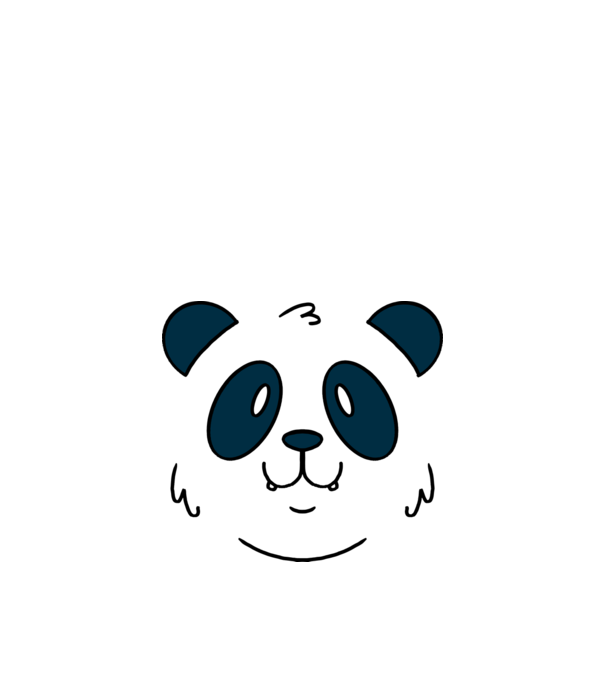 Cap de panda model alb pe tricou