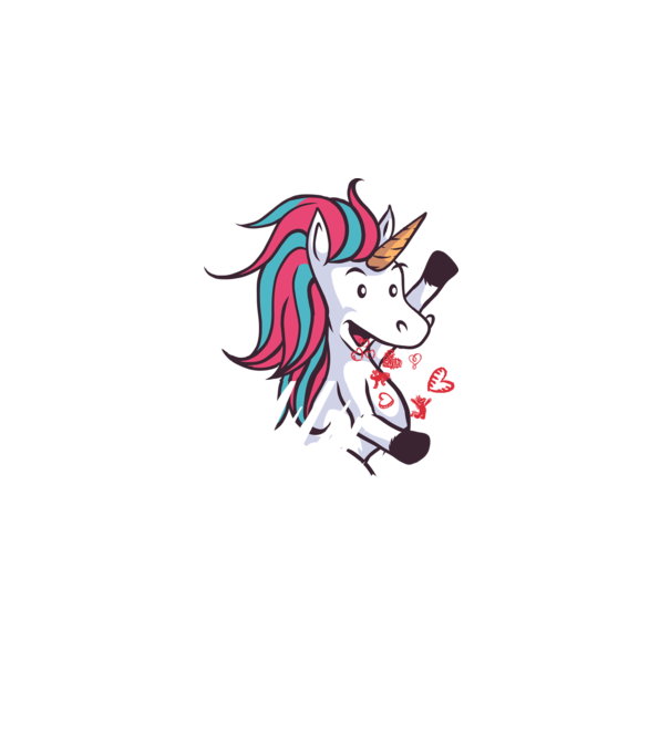 'Dragoste Unicorn pentru Valentine''s Day' model albastru închis pe tricou