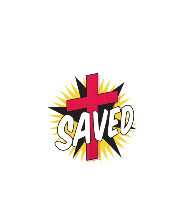 Saved Isus Cruce model alb pe tricou