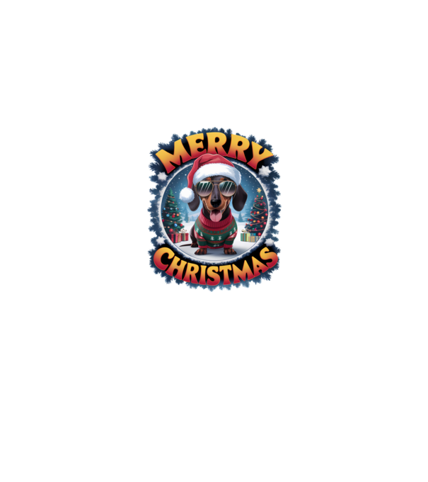 Merry Christmas Teckel model alb/roșu pe tricou