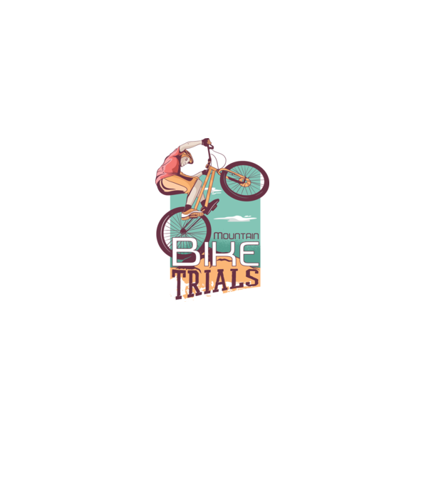Truc Mountainbike model albastru deschis pe tricou