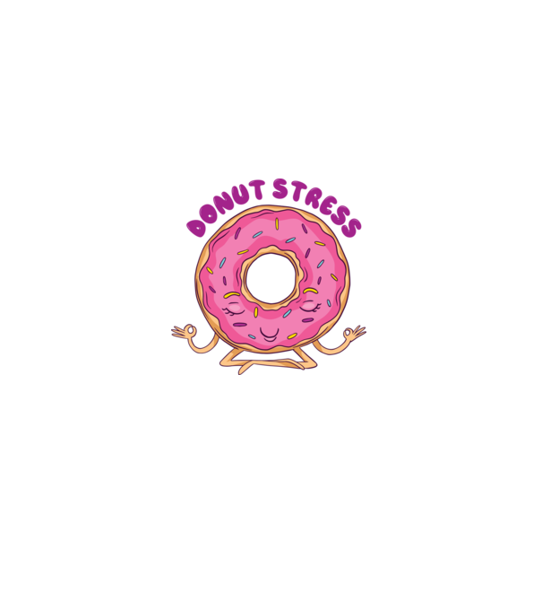 Donut Stress Gogoașă model alb pe tricou