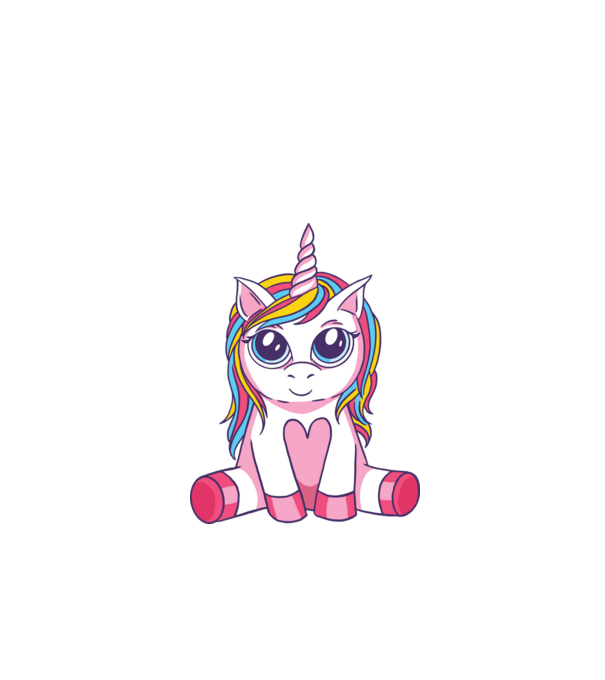 Unicorn drăguț model alb pe tricou