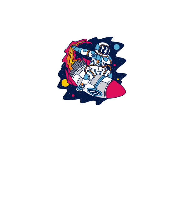 Astronaut DAB model albastru deschis pe tricou