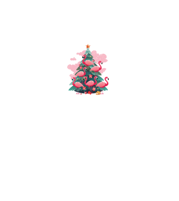 flamingo pom de Crăciun model gri pe tricou