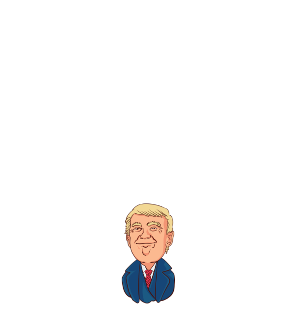 Donald Trump model alb pe tricou