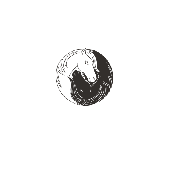 Călăreț Yin Yang model alb pe tricou