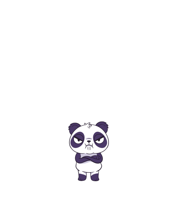 Panda furios model negru pe tricou
