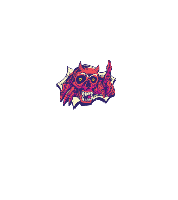 Craniu de Demon model negru pe tricou