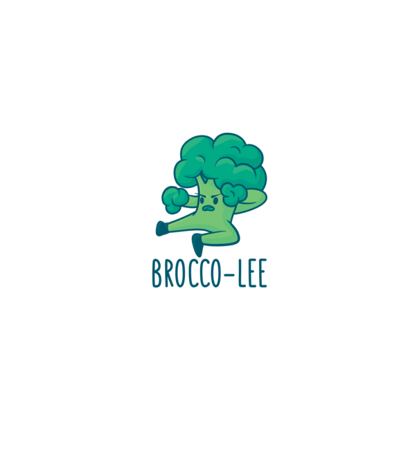 Brocco-Lee - Broccoli Karate model alb pe tricou