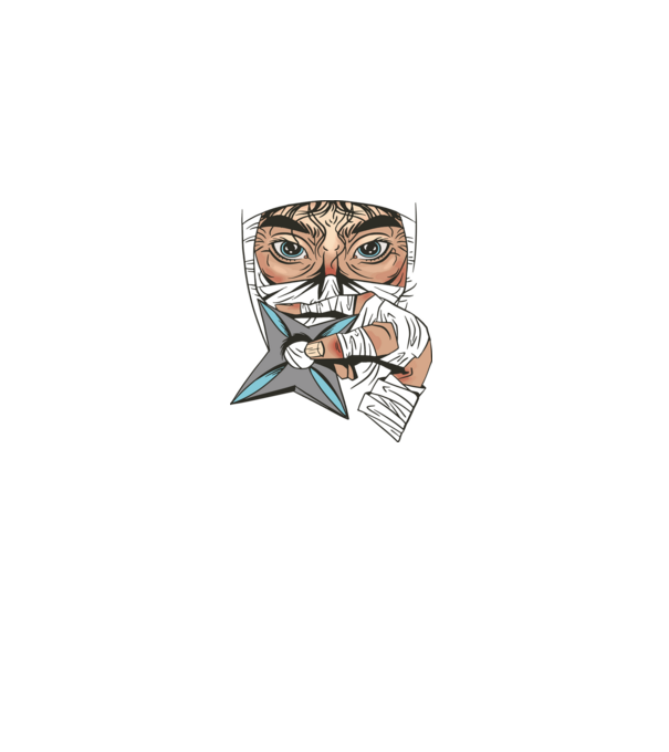 Cap de ninja model negru pe tricou