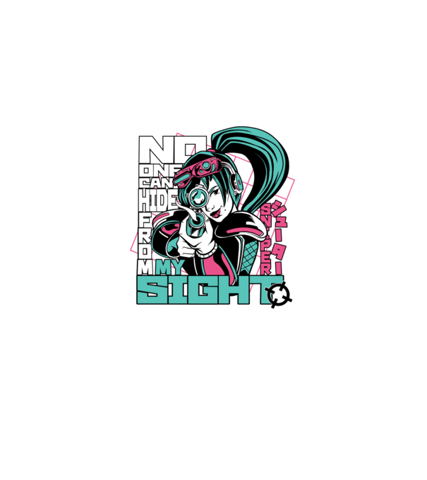 Anime Fată Lunetistă model negru pe tricou