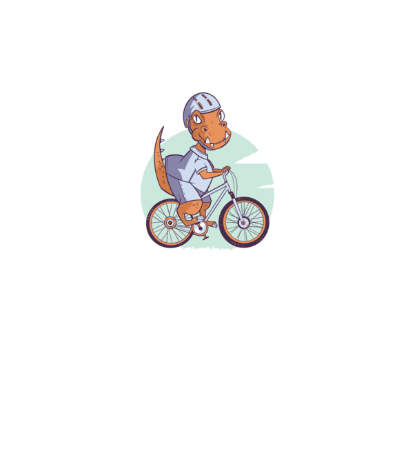 Dinozaur de T-Rex cu bicicletă model gri pe tricou