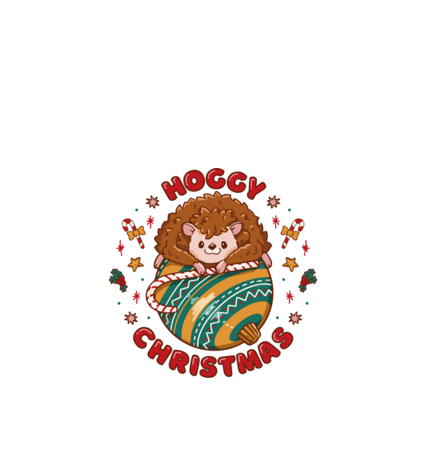 Hoggy Christmas Crăciun cu Arici model alb pe tricou