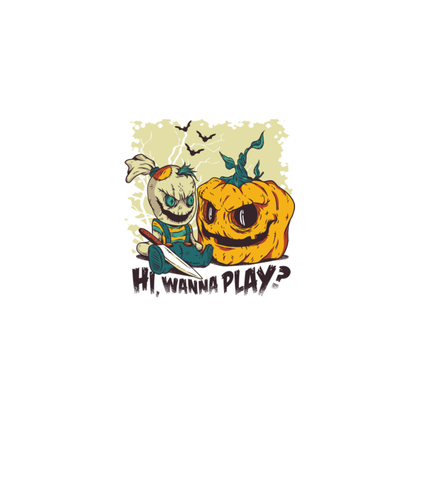 Vrei să te joci? Halloween model albastru deschis pe tricou