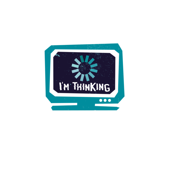 'I''m thinking Mă gândesc' model alb pe tricou