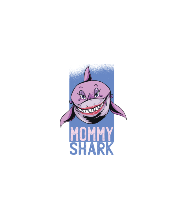 Mommy Shark tricou pentru mama model negru pe tricou