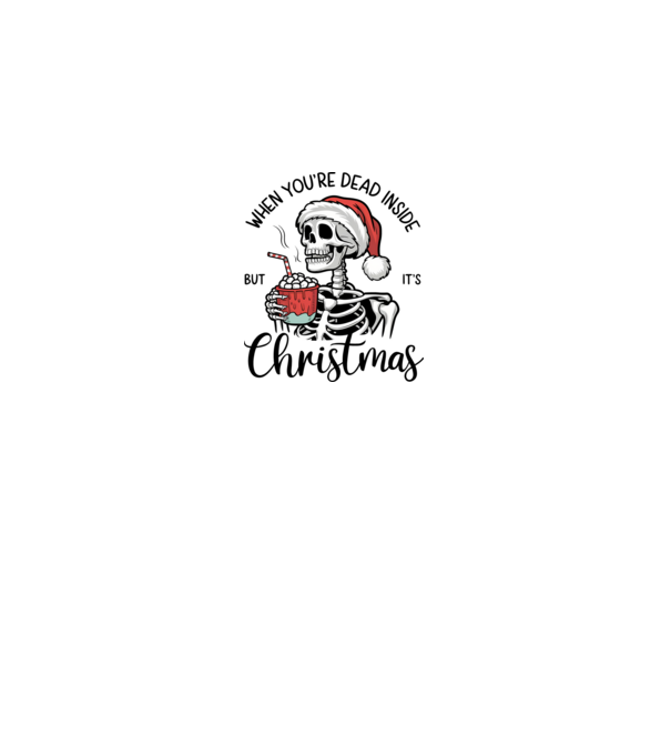 Dead inside, but it's christmas Alb model alb pe tricou