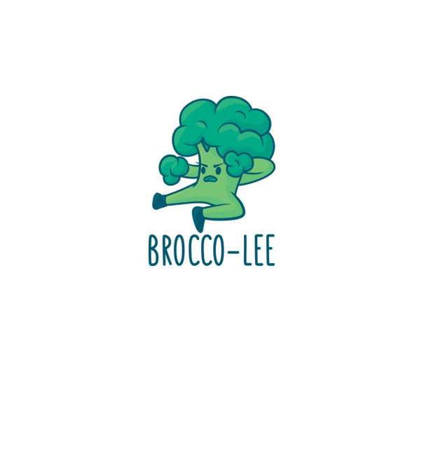 Brocco-Lee - Broccoli Karate model alb pe tricou