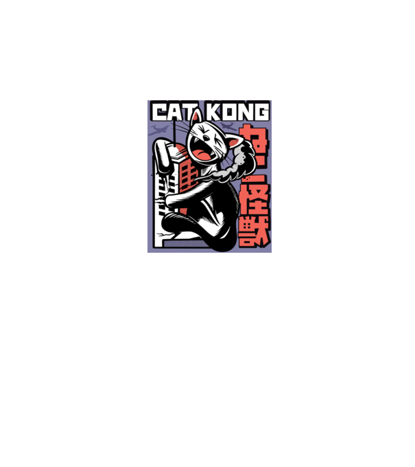 Cat Kong model alb pe tricou