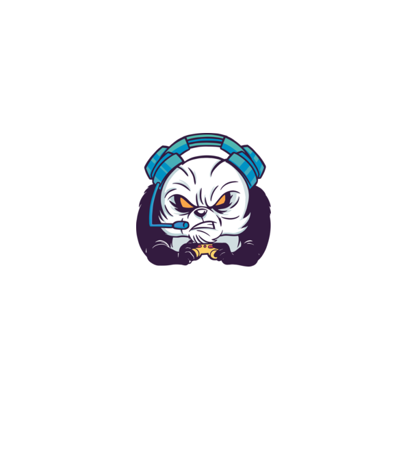 Gamer Panda model alb pe tricou