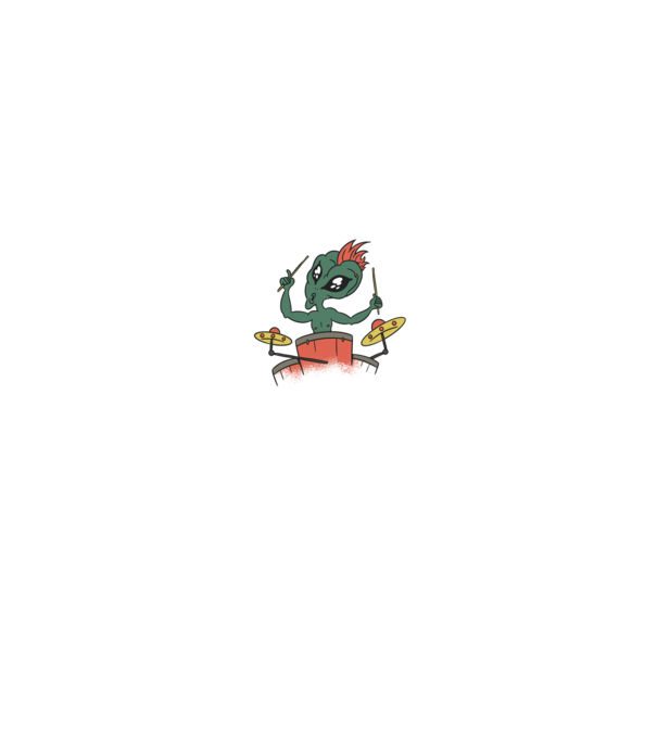 Alien baterist model negru pe tricou