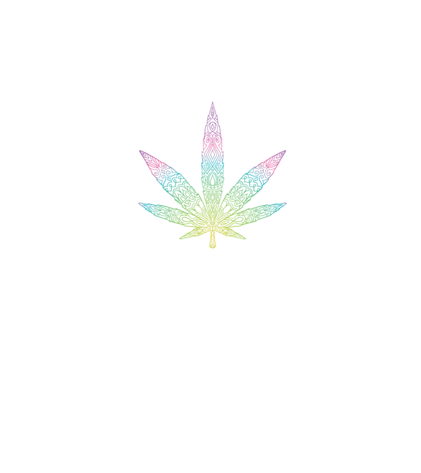 Frunză colorată de marijuana model negru pe tricou
