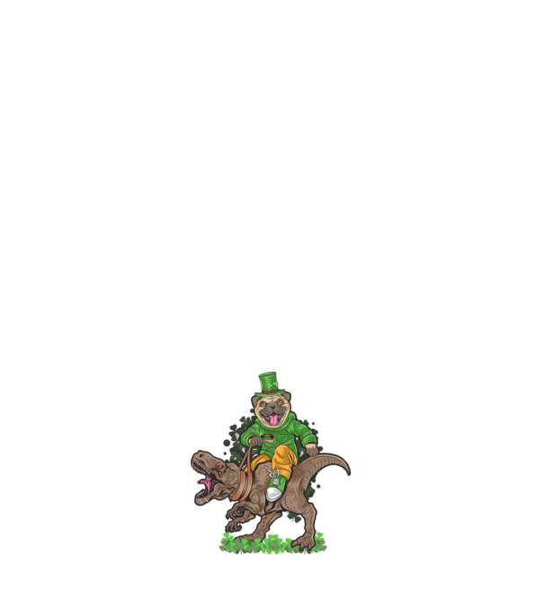 Sfântul Patrick Mops dinozaur model verde pe tricou