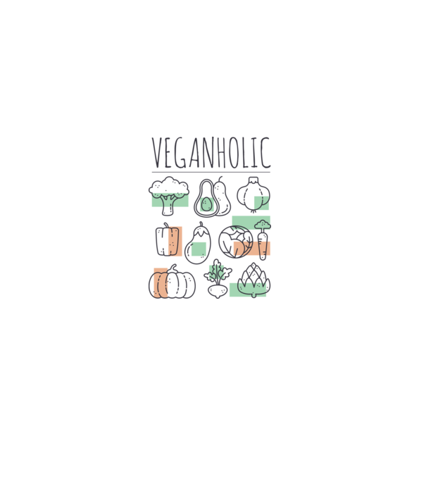 Veganholic model alb pe tricou
