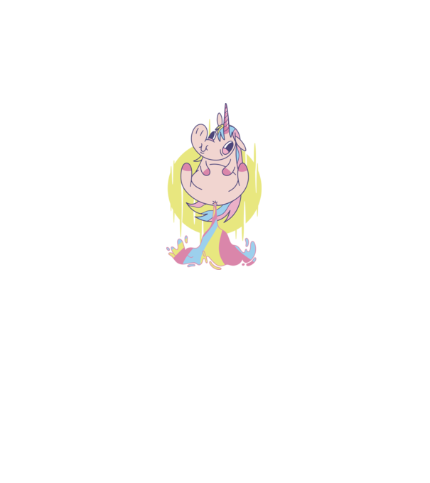 Bășină Unicorn model negru pe tricou
