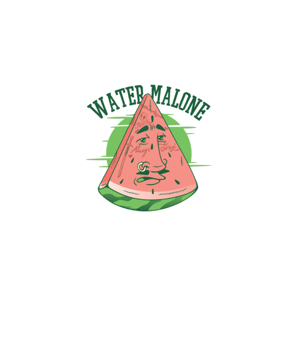 Water Malone model alb pe tricou