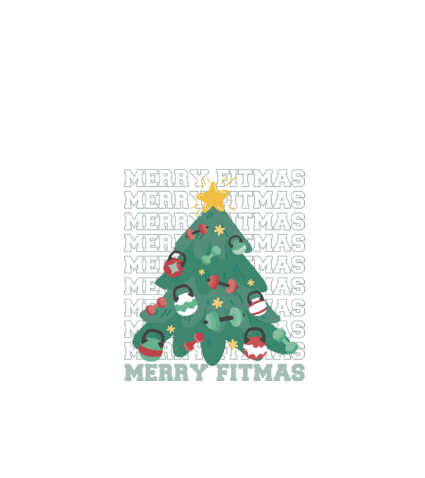 Merry Fitmas Fitmas Pom de Crăciun Fitness model negru pe tricou