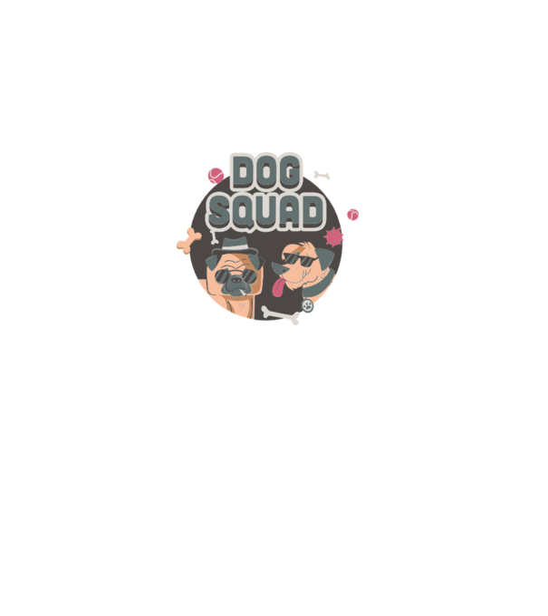 Dog squad model alb pe tricou