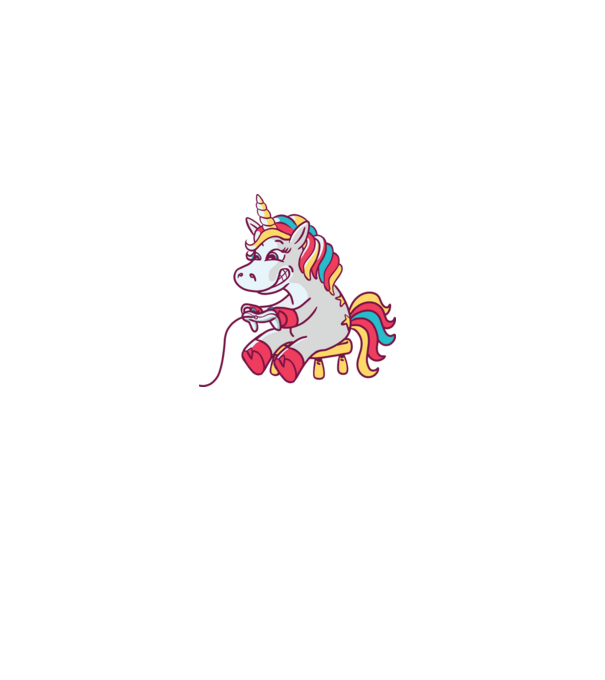 Gamer Unicorn model gri pe tricou