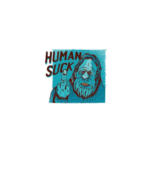 Human Suck - Yeti spune tricou amuzant antisocial model gri pe tricou