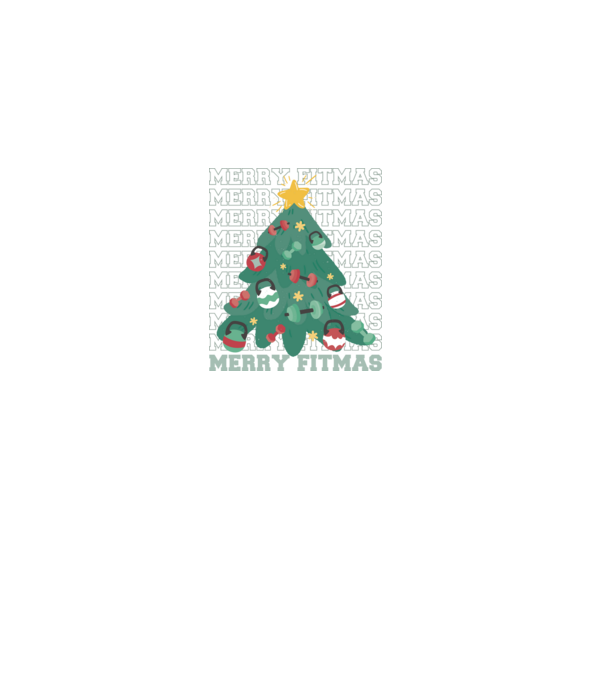 Merry Fitmas Fitmas Pom de Crăciun Fitness model negru pe tricou