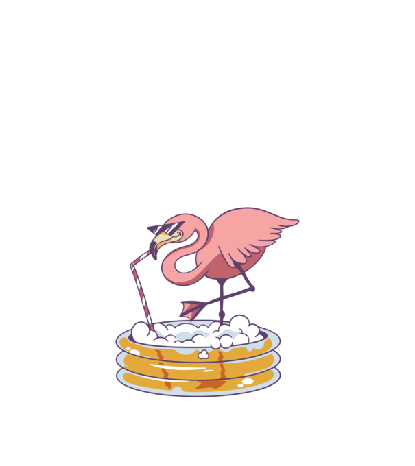 Flamingo cu bere model nisipiu pe tricou